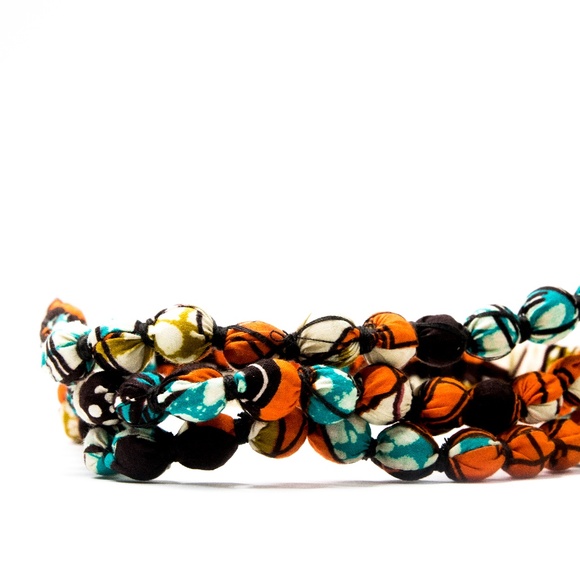 π©HPπ©-African Print Womenβs Beaded Head Band - Picture 8 of 8